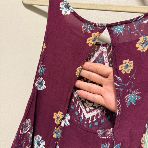 Free People Intimately French Quarter Trapeze Slip Dress - Burgundy Medallion M - Picture 5 of 10